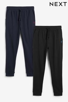 Black/Navy Cuffed Slim Lightweight Joggers 2 Pack (373225) | $53