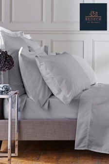 Bedeck Of Belfast Silver 1000 Thread Count Egyptian Cotton Sateen Square Pillowcase