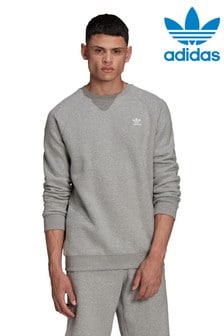אפור - חולצת סווטשירט בייסיק עם צווארון מעוגל של adidas Originals (373765) | ‏177 ₪
