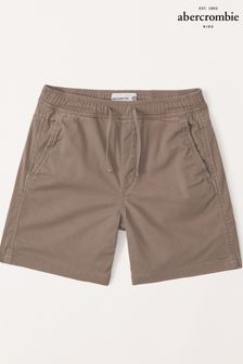 Abercrombie & Fitch Green Elasticated Waist Twill Shorts