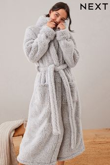 Grey Teddy Borg Fleece Dressing Gown (374231) | €23