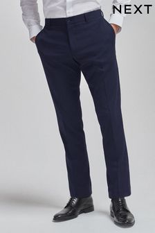 Navy Blue Slim Tapered Stretch Formal Trousers (374237) | €24
