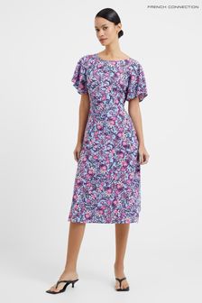 French Connection Blue Fotini Delph Cut Out Back Dress (374842) | €72