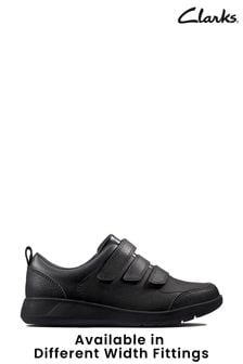 Clarks Black Multi Fit Scape Sky Kids Shoes (375063) | kr920