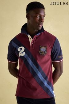 Joules Embellished Burgundy Classic Fit Polo Shirt (375555) | HK$514