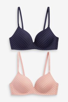 Navy/Pink Light Pad Non Wire Bras 2 Pack (375570) | $36