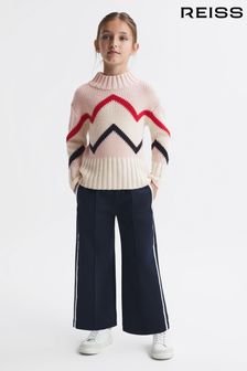 Reiss Pink Riley Senior Knitted Zig-Zag Jumper (375959) | OMR38