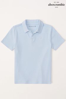 Abercrombie & Fitch Blue Essentials Logo Short Sleeve Polo Shirt