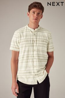 Textured Stripe Short Sleeve Shirt