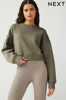 Khaki Green Shorter Length Heavyweight Brushed Sweatshirt (376295) | NT$820