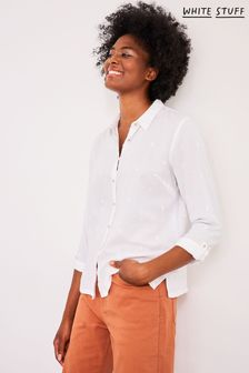 חולצת כותנה אורגנית של White Stuff דגם Emma בצבע שנהב (376387) | ‏239 ₪