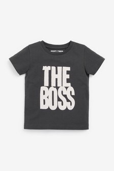 T-shirt avec inscription (3 mois - 7 ans)