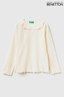 Benetton Natural Ribbed Long Sleeve Top (377240) | $30