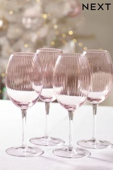 4 Pack Pink Sienna Wine Glasses (377287) | ₪ 105