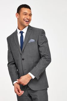 Charcoal Grey Regular Fit Signature Tollegno Wool Suit (377439) | 92 €