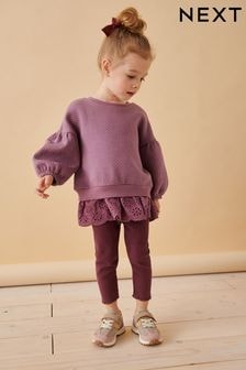 Purple Broderie Hem 100% Cotton Leggings Set (3mths-7yrs) (377613) | $26 - $33