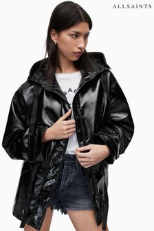 AllSaints Black Kelsie Shine Jacket (378524) | 1,331 QAR
