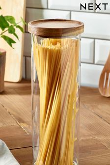 Clear Glass Pasta Jar with Wooden Lid (378535) | $18