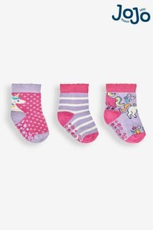 JoJo Maman Bébé Lilac 3-Pack Unicorn Socks (378659) | $16