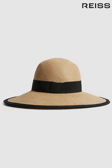 Pălărie din rafie țesută cu bor lat Reiss Nina (378841) | 644 LEI