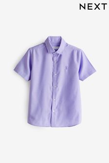 Lilac Purple Short Sleeve Cotton Rich Oxford Shirt (3-16yrs) (379854) | ￥1,560 - ￥2,430