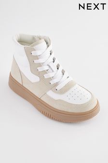Neutral Lace-Up High Top Trainers (380070) | $44 - $56
