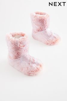 Rosa - Stiefel-Slipper aus Fellimitat (380374) | 15 € - 18 €