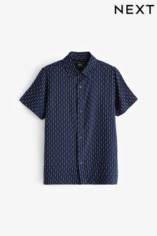 海軍藍 - 短袖織紋襯衫 (3-16歲) (380446) | NT$440 - NT$670