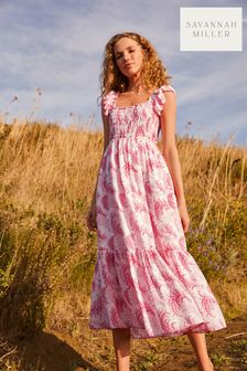Pink Floral Savannah Miller Smocked Dress (380703) | 34 €