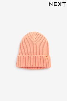 Peach Pink Rib Beanie Hat (1-16yrs) (381095) | €4 - €7