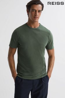 Reiss Ivy Green Melrose Cotton Crew Neck T-Shirt (381301) | AED252