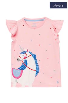 Joules Astra Pink Flutter Short Sleeve T-Shirt (381442) | OMR9 - OMR10