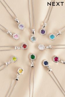 Sterling Silver Hexagon Birthstone Necklace (381671) | SGD 38