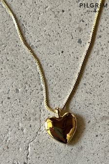 PILGRIM Gold Sophia Recycled Large Heart Necklace (381763) | AED194