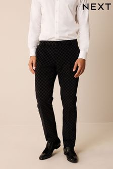 Black Slim Jacquard Tuxedo Suit Trousers (381895) | 70 €