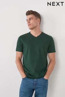 Bottle Green V-Neck Regular Fit Essential T-Shirt (382272) | 10 €