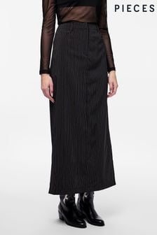 PIECES Pinstripe Tailored Midi Skirt