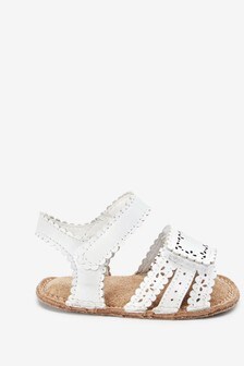 White Leather Little Luxe™ Baby Sandals (0-18mths) (382725) | $18