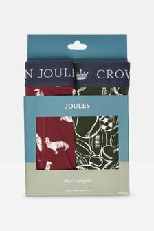 Joules Crown Joules Red/Green Pack of Two Cotton Boxers (383136) | HK$205