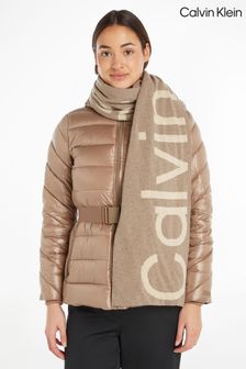 Коричневый шарф с логотипом Calvin Klein (383407) | €37