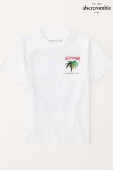 T-shirt Abercrombie & Fitch blanc imprimé au dos du logo (383657) | €22