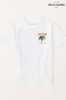 Abercrombie & Fitch Logo Back Print White T-Shirt