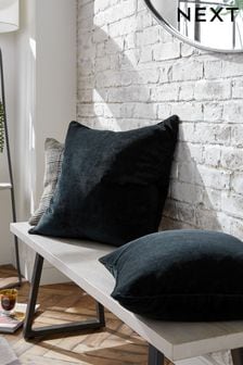 Black Soft Velour Small Square Cushion (383674) | €11