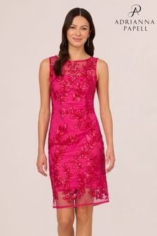 Adrianna Papell Pink Sequin Leaf Sheath Dress (383680) | €282