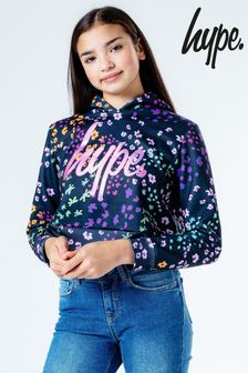 Krótka bluza z kapturem Hype. w kolorowe motywy kwiatowe (383753) | 220 zł