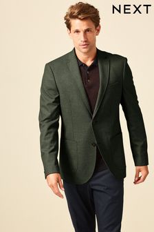 Khaki Green Slim Fit Textured Blazer (383904) | TRY 859