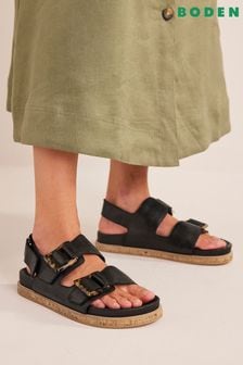 Black - Boden Chunky Flat Buckled Sandals (383944) | kr2 010
