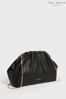 Pochette Ted Baker Abyoo noire froncée en cuir