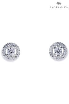 Ivory & Co Silver Balmoral Crystal Dainty Earrings (384333) | kr325