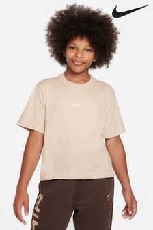Naturalny - Koszulka Nike Essentials o fasonie oversize i pudełkowym kroju (384679) | 125 zł